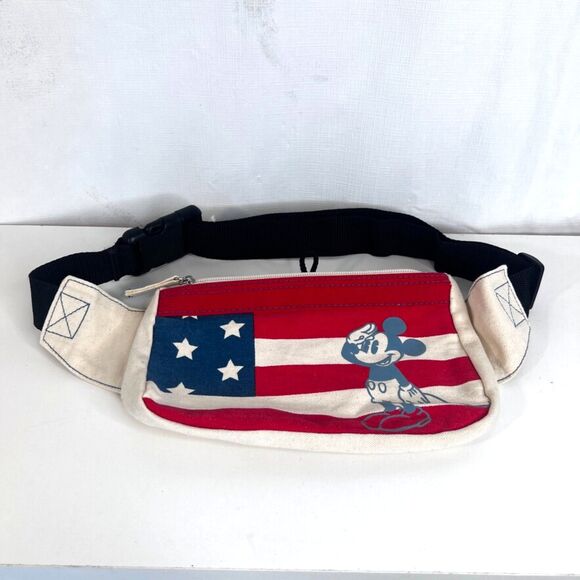 Disney Fanny Pack Mickey Mouse American Flag USA NWOT Disneyana Novelty - Picture 1 of 8